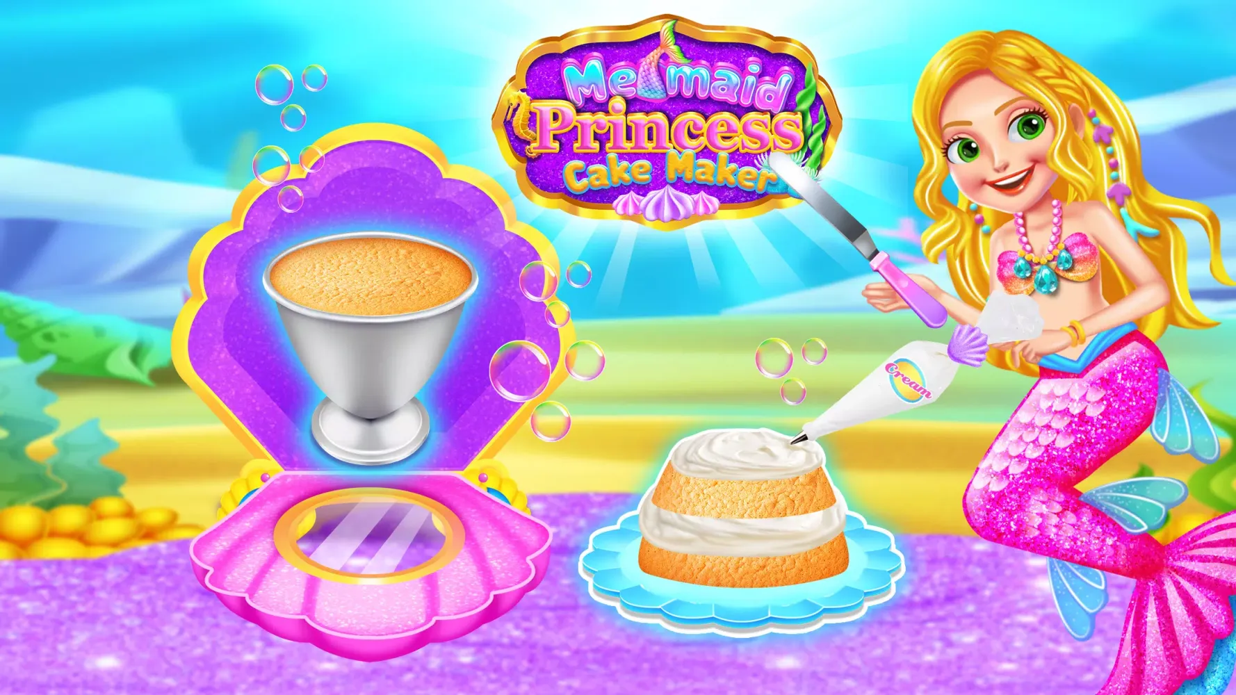 Mermaid Glitter Cake Maker स्क्रीनशॉट