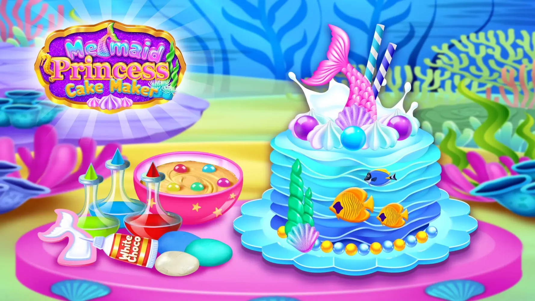 Mermaid Glitter Cake Maker स्क्रीनशॉट