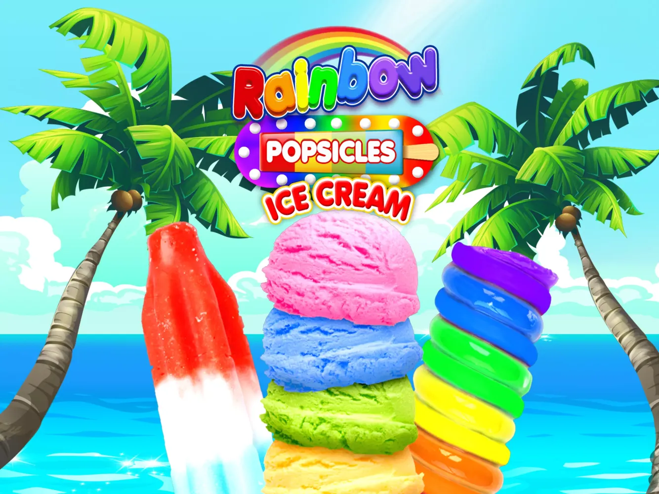 Tangkapan skrin Rainbow Ice Cream Popsicles