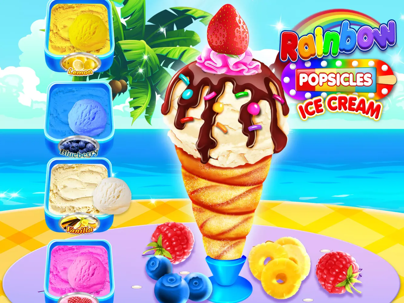 Tangkapan skrin Rainbow Ice Cream Popsicles