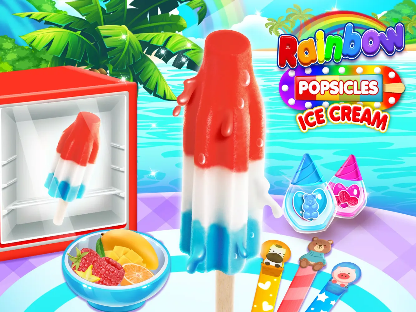 Tangkapan skrin Rainbow Ice Cream Popsicles