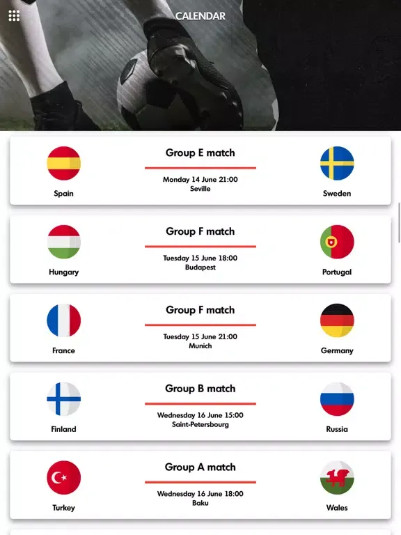 ภาพหน้าจอของ Euro 2021 - Live football iPad 