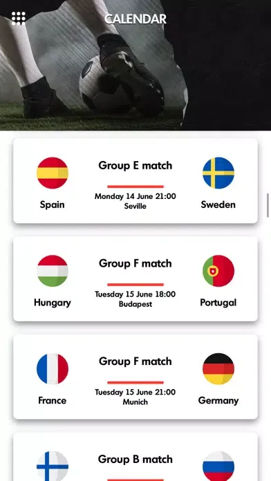 ภาพหน้าจอของ Euro 2021 - Live football