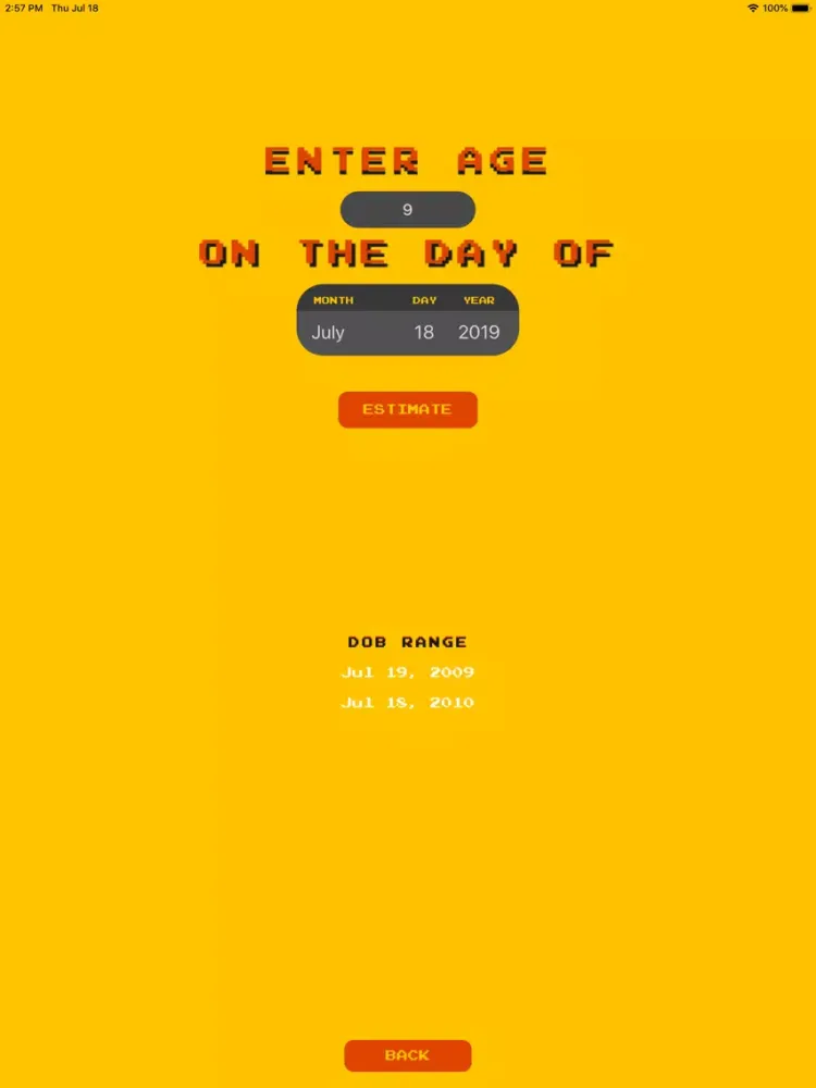 ภาพหน้าจอของ Age Calculator by Bearlytics iPad 