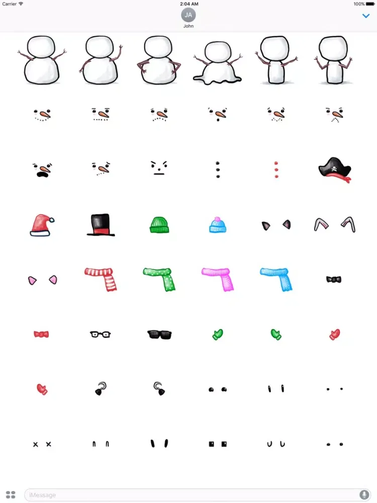 Build a Snowman Sticker Set iPad 应用截图