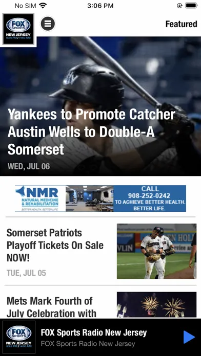 Capturas de pantalla de Fox Sports Radio New Jersey