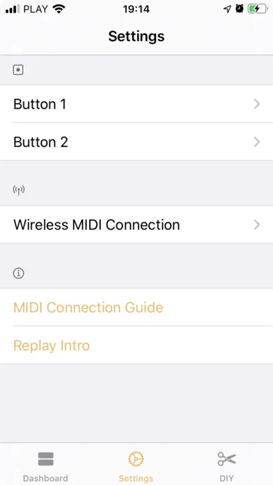 Tangkapan layar MIDI Footswitch