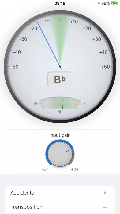 Ảnh chụp màn hình của Transposable Chromatic Tuner