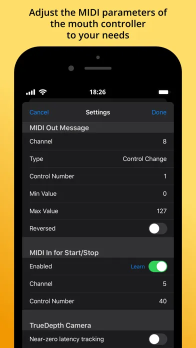 Capturas de pantalla de MIDI Mouth Controller