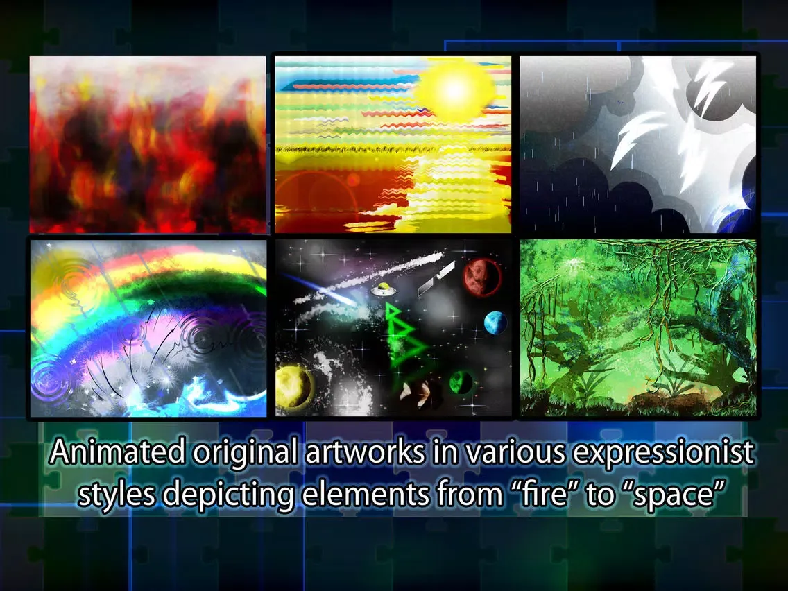 Capturas de tela do Animated Jigsaw Arty Elements iPad 
