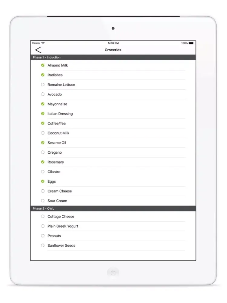 Atkins Diet Food Checker iPad 应用截图