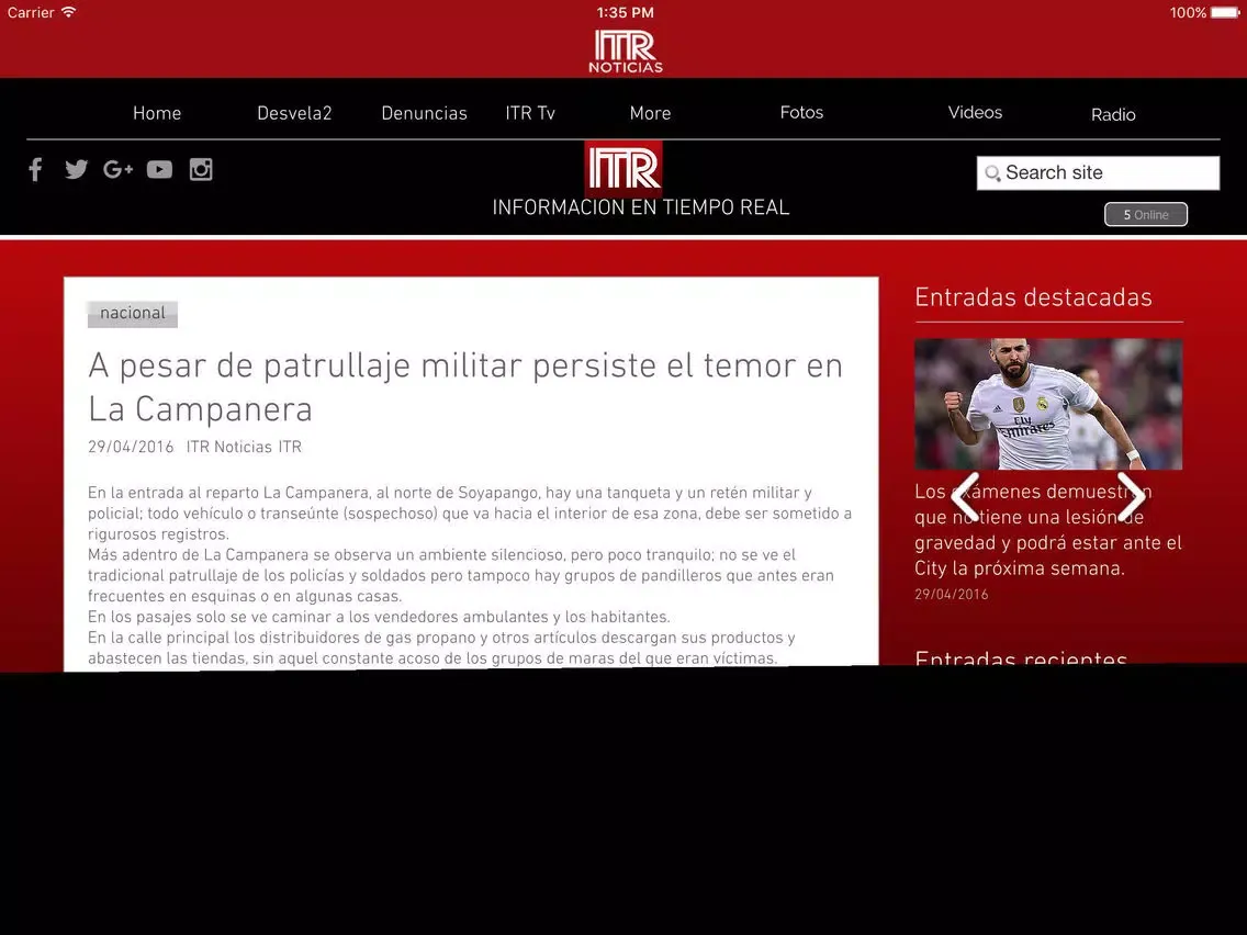 ITR Noticias iPad  Screenshots