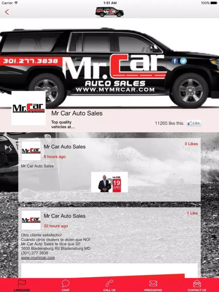Capturas de tela do MrCar Auto Sales iPad 