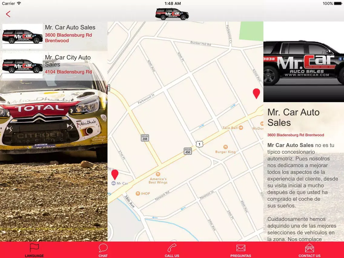Capturas de tela do MrCar Auto Sales iPad 