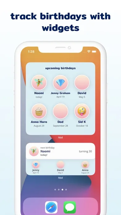 hbd: birthday reminders, cards Screenshots