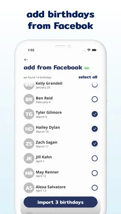 hbd: birthday reminders, cards Screenshots
