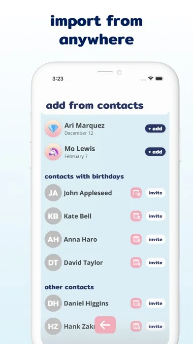 hbd: birthday reminders, cards Screenshots