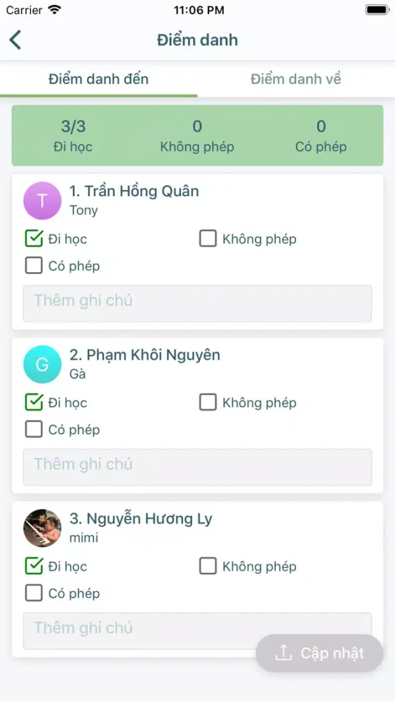 Ảnh chụp màn hình của Bé Đến Trường - Giáo Viên