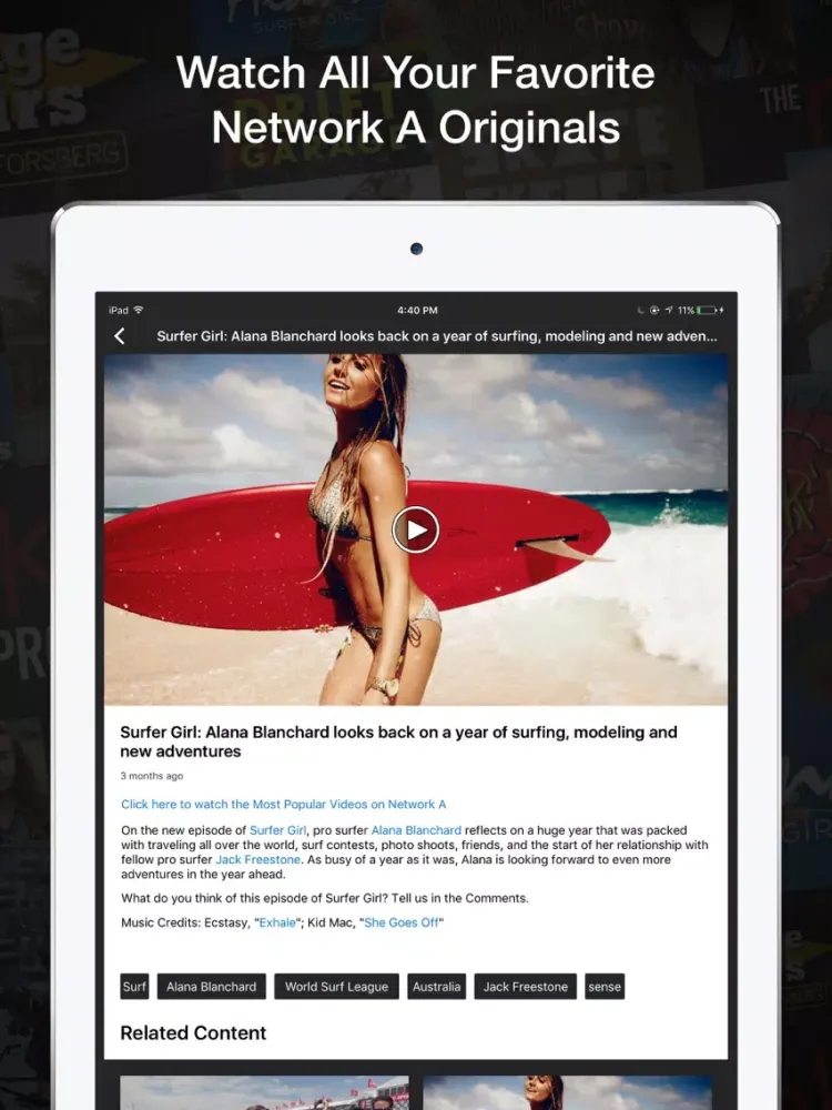 Action Sports by Network A iPad  Ekran Görüntüleri