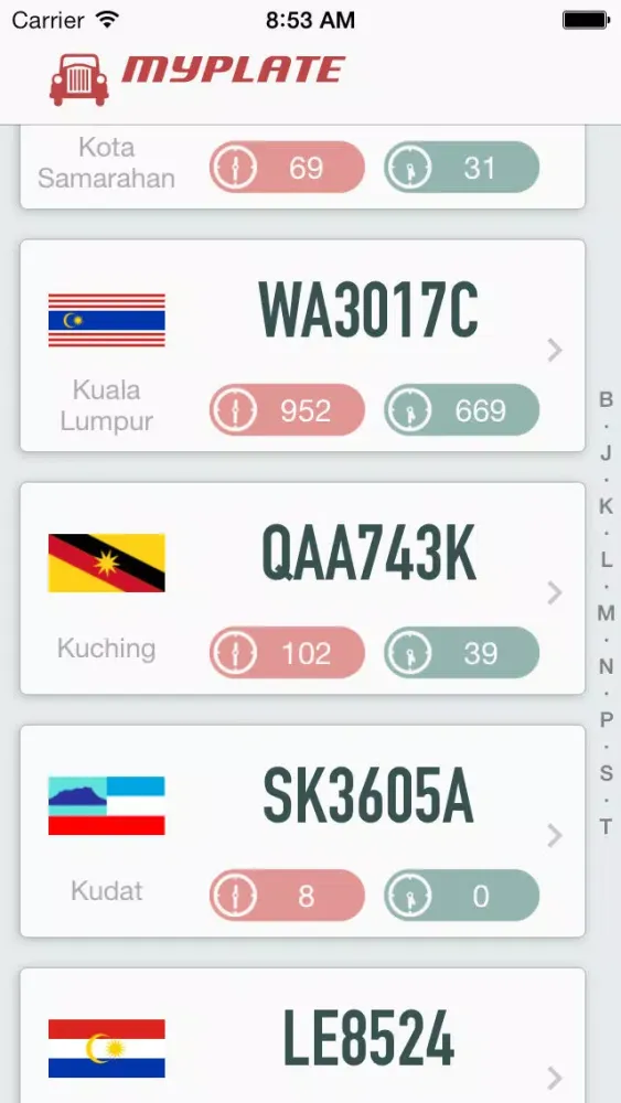 Malaysia Car Plate 스크린샷