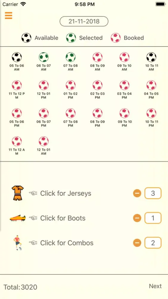 Capturas de tela do Turf Booking Admin