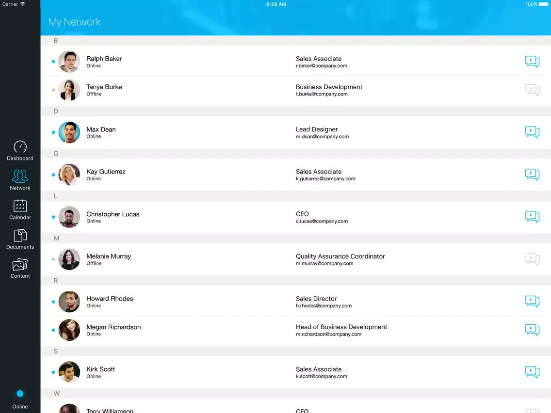 Tangkapan layar SeenLive iPad 