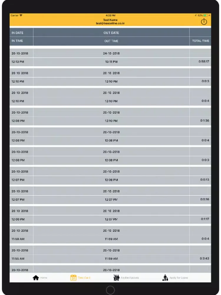 Bee Online Attendance System iPad  스크린샷