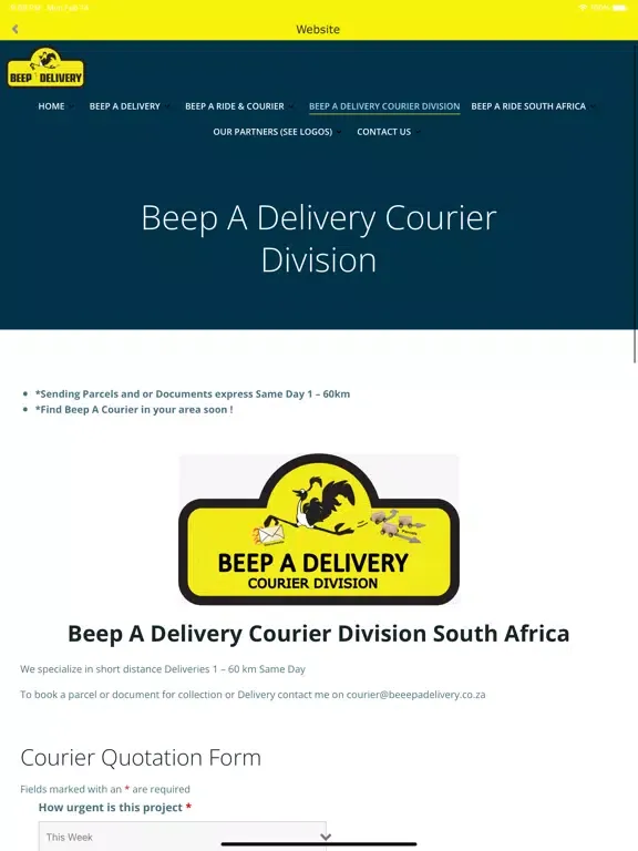 Beep A Delivery Malmesbury iPad  スクリーンショット