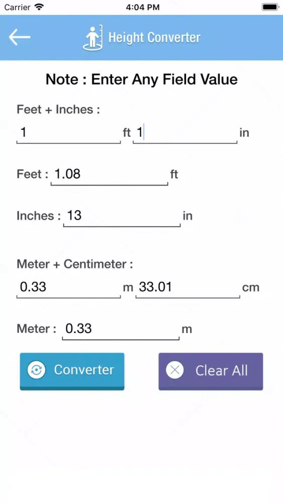 Bleep Test Calculator : Unit Screenshots