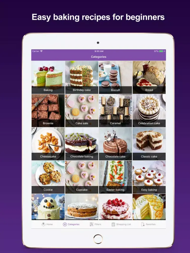 Cakes & baking recipes iPad  Screenshots