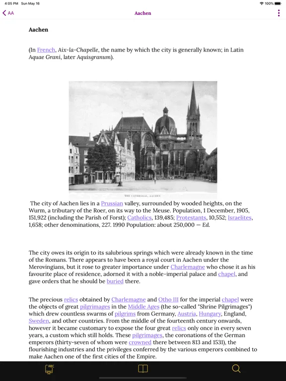 Tangkapan layar Catholic Encyclopedia iPad 