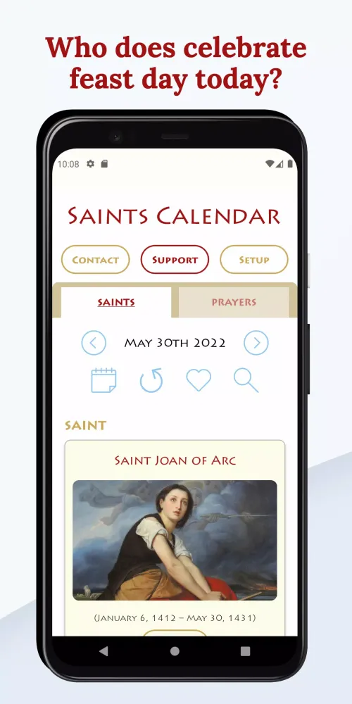 Captures d'écran de Catholic Saints Calendar