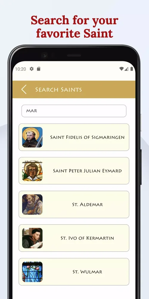 Captures d'écran de Catholic Saints Calendar