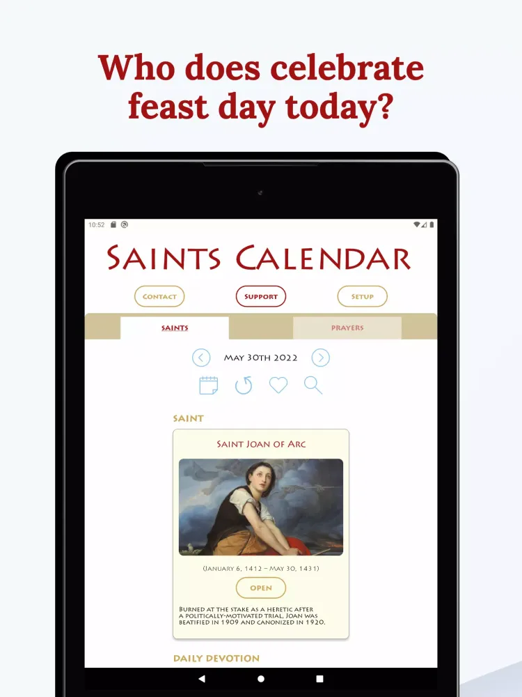 Captures d'écran de Catholic Saints Calendar