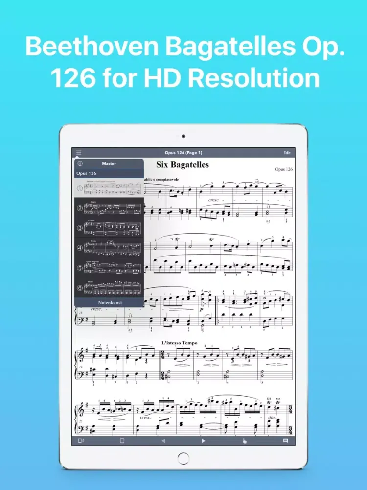Zrzuty ekranu Beethoven: Bagatelles Op. 126 iPad 