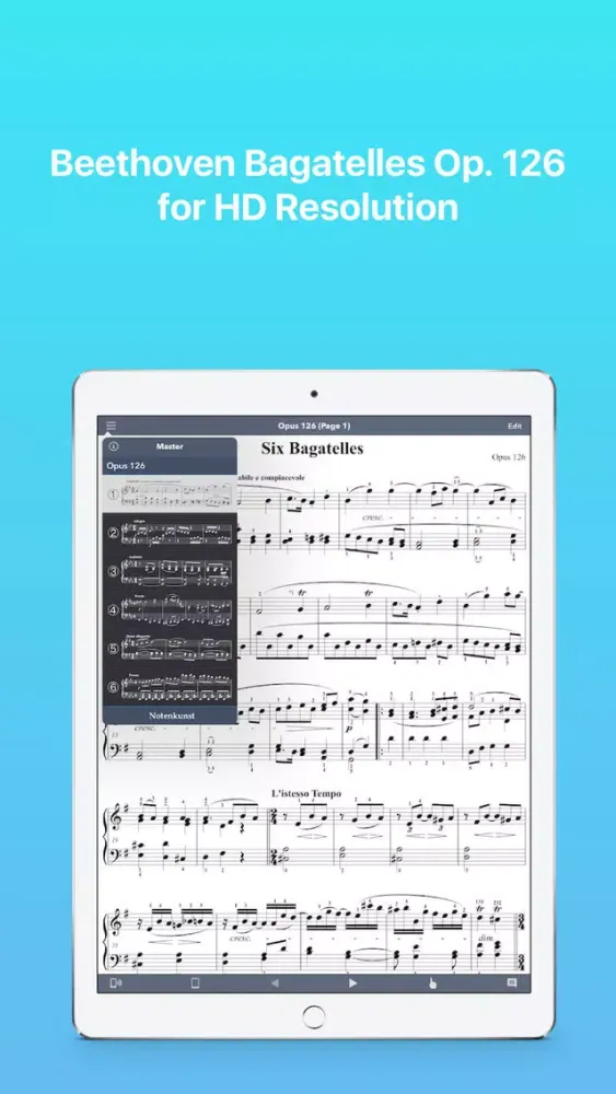 Zrzuty ekranu Beethoven: Bagatelles Op. 126