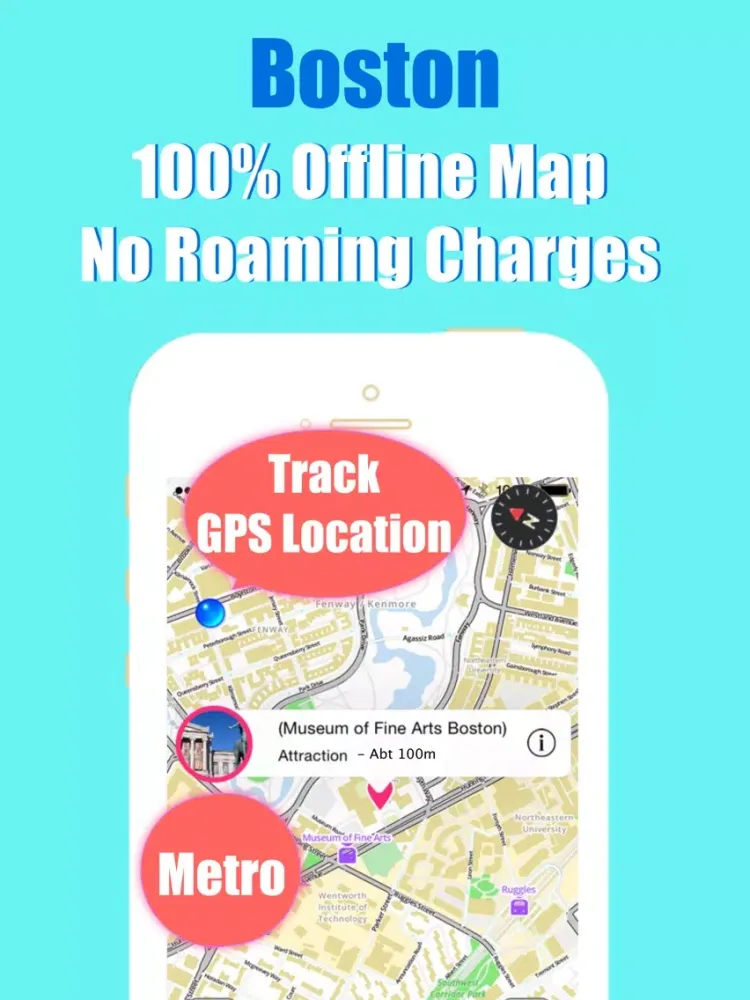 Boston travel guide & offline city metro train map iPad  Screenshots