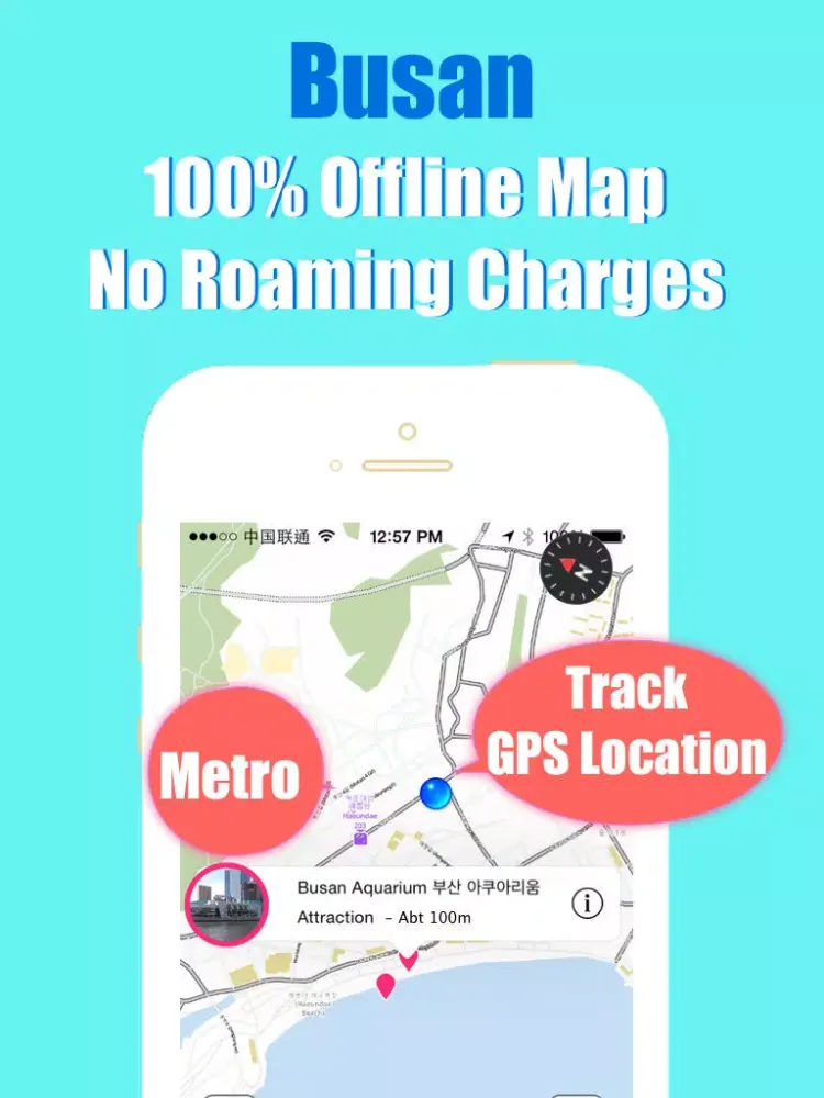 Busan travel guide with offline map and Busan Seoul BTC metro underground transit by BeetleTrip iPad 应用截图
