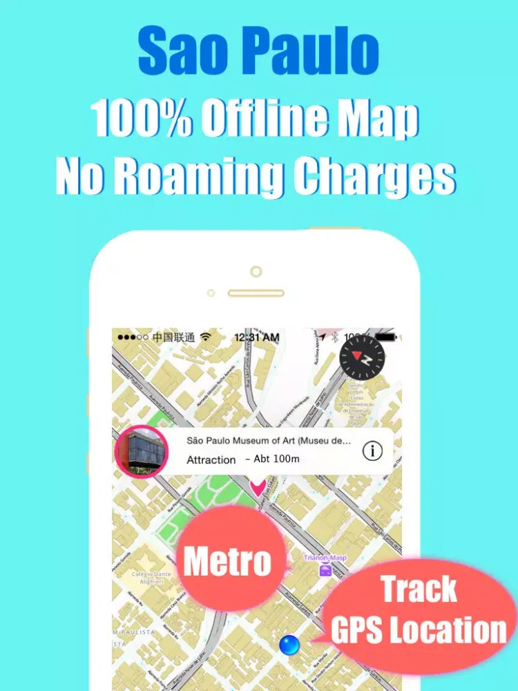 Captures d'écran de Sao Paulo travel guide with offline map and Brazil cptm emtu metro transit by BeetleTrip iPad 