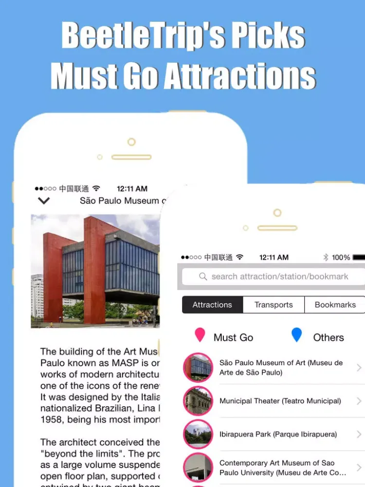 Captures d'écran de Sao Paulo travel guide with offline map and Brazil cptm emtu metro transit by BeetleTrip iPad 
