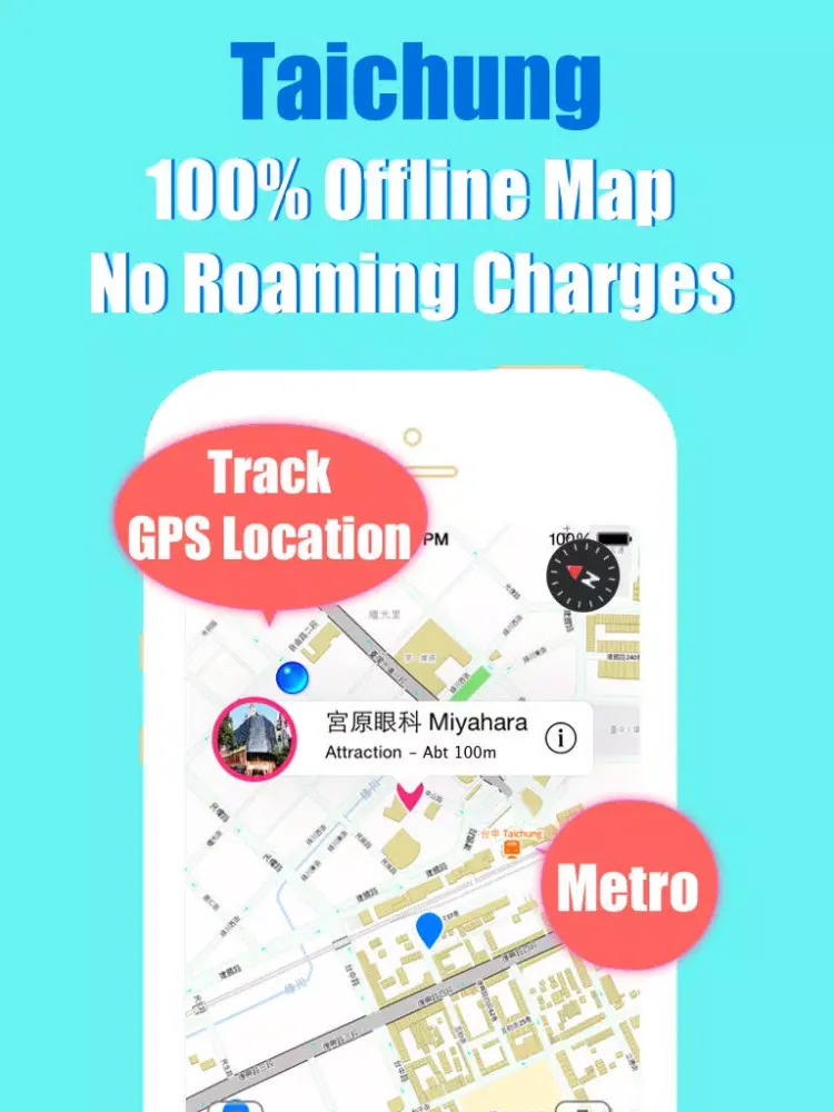 Taichung travel guide with offline map and metro transit by BeetleTrip iPad 应用截图