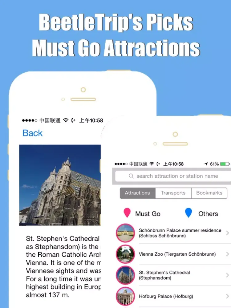 Tangkapan layar Vienna travel guide with offline map and Wien metro transit by BeetleTrip iPad 
