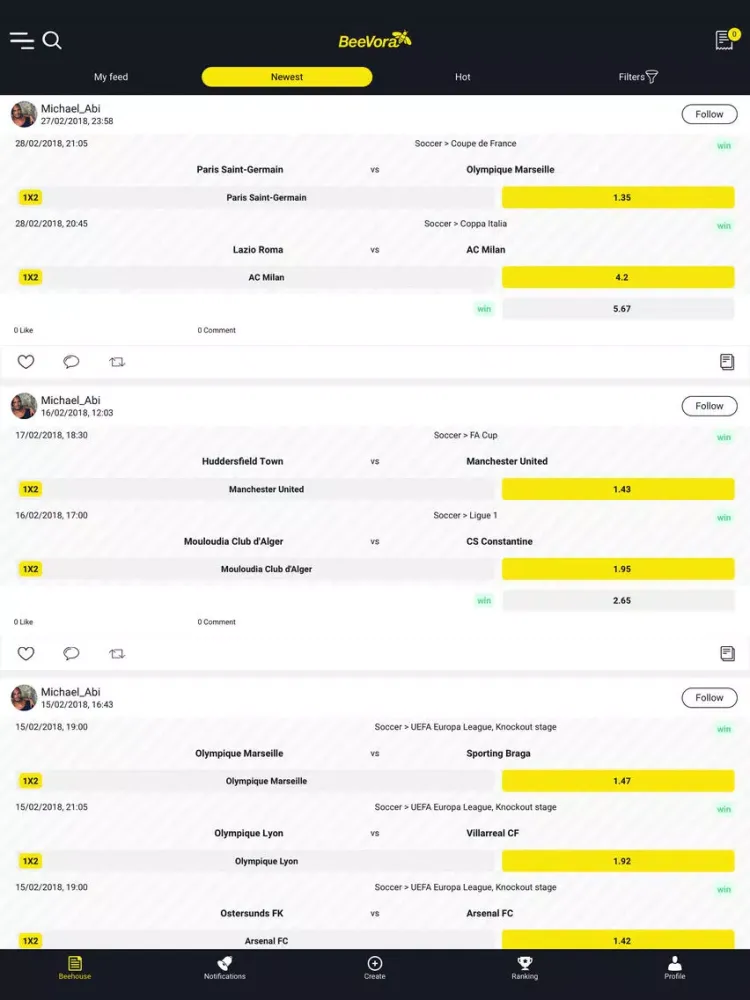 BeeVora : Le réseau des pronos iPad 应用截图