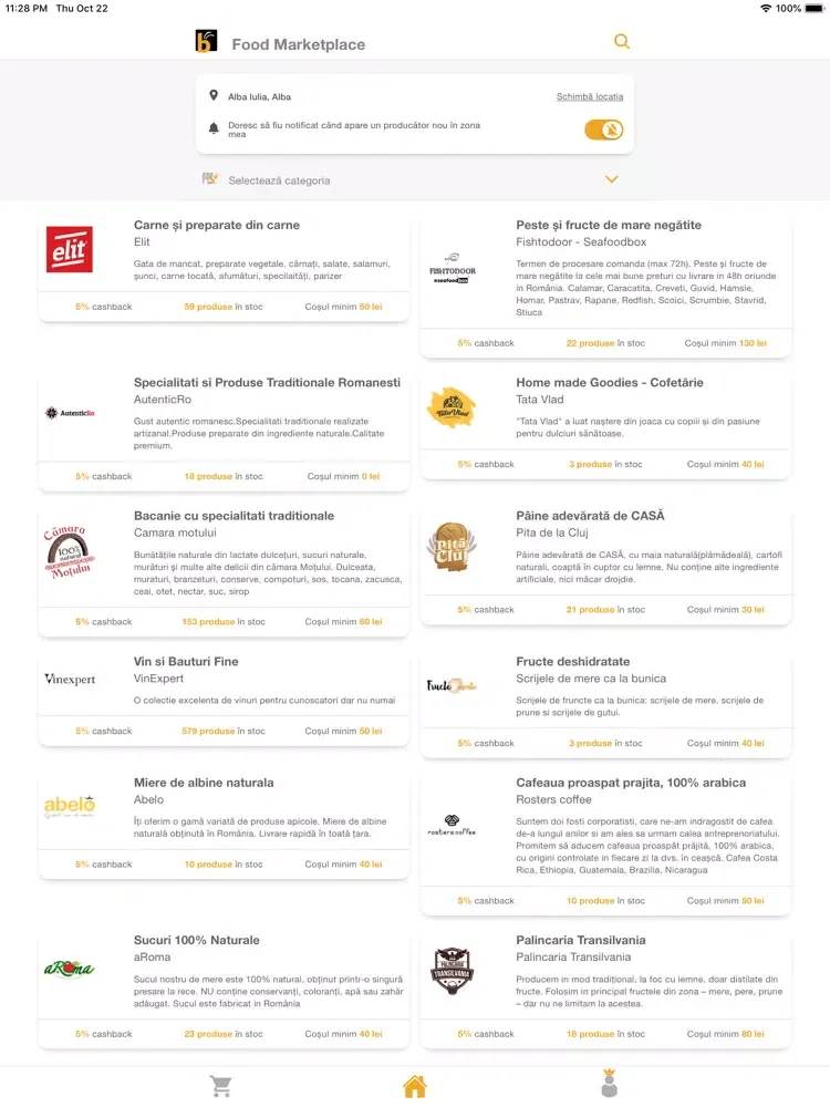Tangkapan skrin Food Marketplace by Beez iPad 