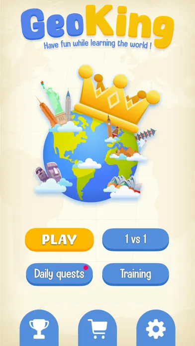 Captures d'écran de GeoKing, geography trivia