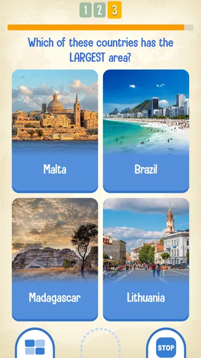 Captures d'écran de GeoKing, geography trivia