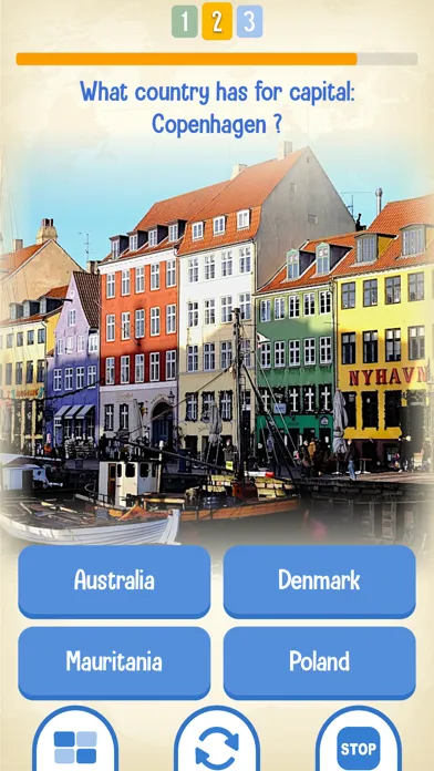Captures d'écran de GeoKing, geography trivia