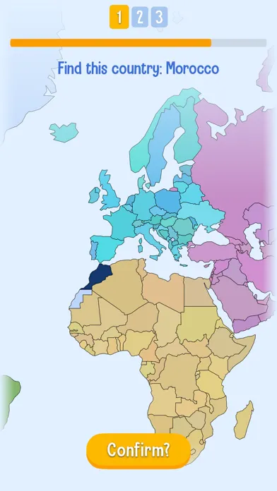 Captures d'écran de GeoKing, geography trivia