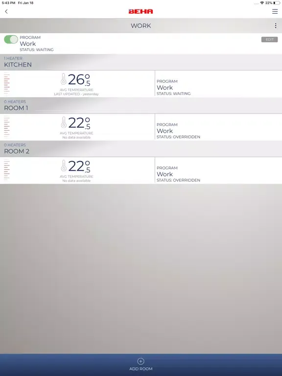 BEHA SmartHeater iPad  Screenshots