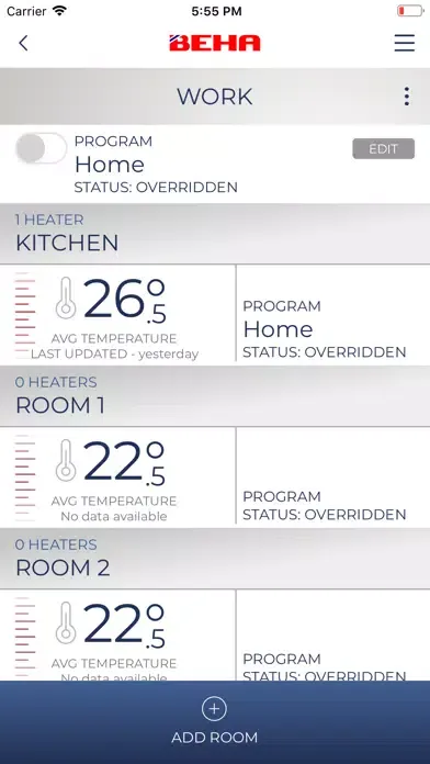 BEHA SmartHeater Screenshots